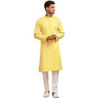 Be Active Men's Cotton Regular Kurta (C-399-2_Yellow-1