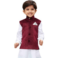 Jbn Creation Boys' Maroon Velvet Nehru Jacket_Vasbjma014_22