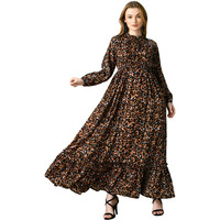 Kzully Women's Crepe A-Line Maxi Dress (8001-Tiger-Black-M_Black