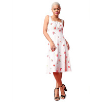 Purvaja Womens Fit & Flare Knee Length Dress (Wini-099-Tiara_Off White_Xx-Large)