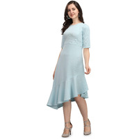 Purvaja Women's Corduroy Fit And Flare Knee-Length Dress (Ruby-028-Sb-Xl_Sky Blue