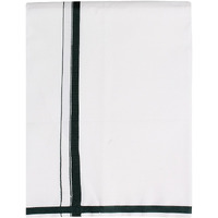 Prakasam Cotton Mens Fanctacy Single White Dhoti With Green Border (1.28X2.00Mtrs)