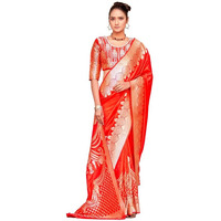 Satrani Women's Banarasi Art Silk Saree (3003S425N_Red & Gold)