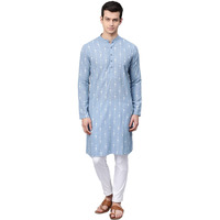 See Designs Men's Cotton Regular Kurta With Pyjama (Sdmdwkt83301_Blue_Xl)