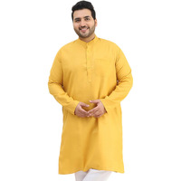 Sojanya Plus (Since 1958) Men's Cotton Mustard Only Kurta