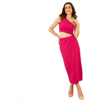 Rare Women's Spandex A-Line Midi Dress (Ep8041_Pink