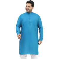 Sojanya Plus (Since 1958) Men's Cotton Peacock Blue Only Kurta