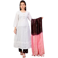 Aarika Girls Ethnic Wear White Colour Chikan Embroidery Cotton Kurti-6-13 Years (Kurti-Tr-K-854)