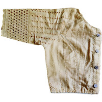 Vihu Fashion Women's Trendy Hakoba Chikankari Work Half Sleeve Cream Saree Blouse(Hakoba 13 Cream_38)