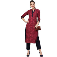 Idalia Wine Printed Kurta Set