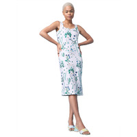 Purvaja Womens Bodycon Knee Length Dress (Wini-024-Plant_White_Medium)