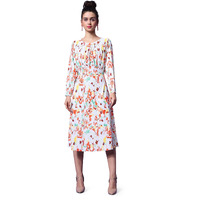 Purvaja Womens A-Line Midi Length Dress (Wini-009-Stain_Multicolored_Small)