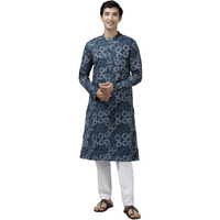 See Designs Cotton Regular Mens Kurta (Sdkt1040M_Blue_M)