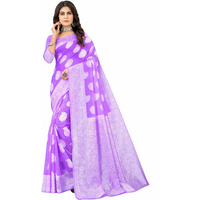 Sugathari Women's Banarasi Saree Pure Kanjivaram Silk Saree Soft New Ladies 2023 Design Wear Pattu Sarees Latest Cotton Party Sari Collections With Blouse Piece For Wedding Sadi (Sam Pari-156 Purple)