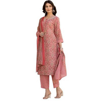 Varanga Women Printed Round Neck Straight Kurta With Bottom And Dupatta  Stylish & Comfortable Ethnic Wear
