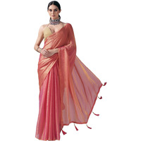 Womanista Women's Jimmychoo Two Tone Saree With Un-Stitched Blouse