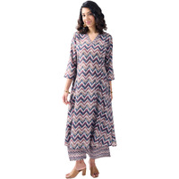 Toochki Women's Rayon Regular Ethnic Kurta Set (Toochki257-Nks/S_Multicolor