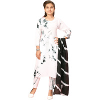 Aarika Girls White Colour Cotton Tie & Die Print Kurti (Kurti-K-Tr-05-White-34)