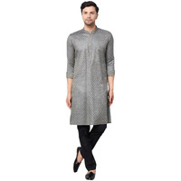 See Designs Charcoal Regular Fit Self Pattern Kurta_Sdskt1216L