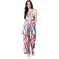 Kotty Women's Printed Crop Top With High-Rise Trousers Co-Ords(Multicolored,Xl)