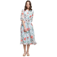Preneum Women's Knee-Length Dress (Maxi-N-01_Xxl_Light Blue_2Xl)