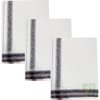 Prakasam Cotton Mens Single (1.28 X 2.00 Mtrs) Colour Thalapathi Border Dhoties/Fine Quality Single Dhoties (White)-Pack Of 3 Dhoties