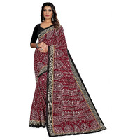 Tamaira Fashion Women's Plain Weave Pure Cotton Saree Without Blouse Piece(11232_Maroon