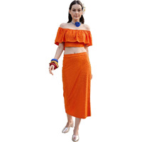 Purvaja Womens Midi Co-Ords (Luna-021-Orange_Orange_Medium)