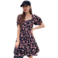 Kotty Women's Fit And Flare Black, Pink, Grey Dress