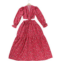 Kzully Women's Rayon A-Line Maxi Dress (Ts-Sfs-2001-Red-Rose-S_Red