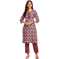 Lookmark Kurta Set: Vibrant For Every Occasion! Add A Pop Of Color To Your Wardrobe With Our Printed Kurti Pant Sets! Maroon