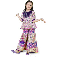 Naughty Ninos Girls Ethnic Gotta Patti Kurta & Sharara (Nn00023Eth_13-14 Years) Beige