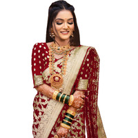Sugathari Women's Banarasi Saree Pure Kanjivaram Silk Saree Soft New Ladies 2025 Design Wear Pattu Sarees Latest Sadi Party Sari Collections With Blouse Piece (San Pari-189-Maroon)