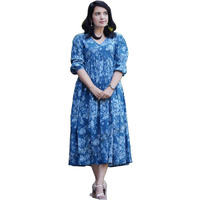 Nermosa Dresses For Women Stylish | One Piece Dress For Women Long | (In, Alpha, M, Regular, Navyblue)