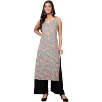 Patlani Women's Crepe Full Stitched Kurti. Peach
