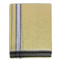 Prakasam Cotton Mens Single (1.28 X 2.00 Mtrs) Colour Thalapathi Border Dhoties Single Dhoties (Cream)