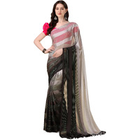 Pratham Blue Women's Sequins Silk Fancy Saree With Blouse Piece (Pb-317_Grey And Black)