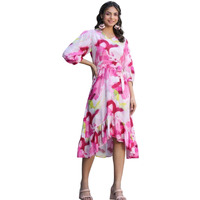 Dhruvi Trendz Womens Rayon Women Western Dresses Regular Fit Fit And Flare (Dt-Wd1121_Pink_3Xl)