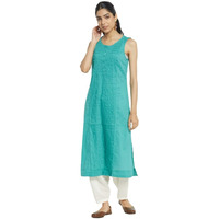 Fabindia Women's Cotton Slim Kurta (10713570Bu_Blue_Xs)