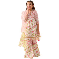 Preneum Girl's Cotton Salwar Suit (Pn-Kdss$Parent-3_Off White