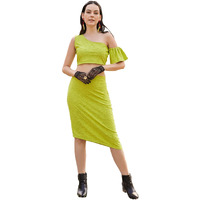 Purvaja Womens Midi Co-Ords (Luna-012-Lemon_Yellow_Small)