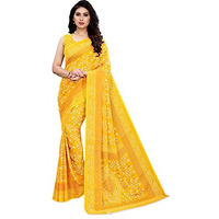Satrani Women's Polyester Saree (2041St572_Light Yellow)