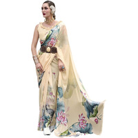 Satrani Women's Georgette Saree (3977S464N_Beige)