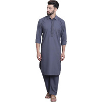 Sojanya (Since 1958 Men's Cotton Grey Pathani Kurta Salwar Set