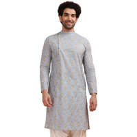 Kisah Men's Blue Indian Ethnic Wear Kurta For Wedding & Festivals-38
