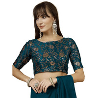 Oomph! Readymade Blouse For Women, Brocade, Boat Neck, Rbbl507