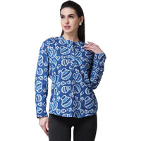 Popwings Casual Pure Cotton Bagru Ethnic Print Women Short Kurta Indigo Blue