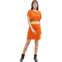 Purvaja Womens Mini Co-Ords (Luna-001-Orange_Orange_Medium)