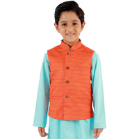 Jbn Creation Vastramay Boys' Orange Nehru Jacket (B1364)