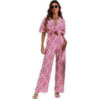 Leriya Fashion Rayon Kurta Set For Women || Ethnic Co Ord Set || Printed Kurti Pant Set For Girls || Casual Kurti Set || Co Ord Kurta Set For Women || Office Wear Kurta Set For Women (Large, Pink)